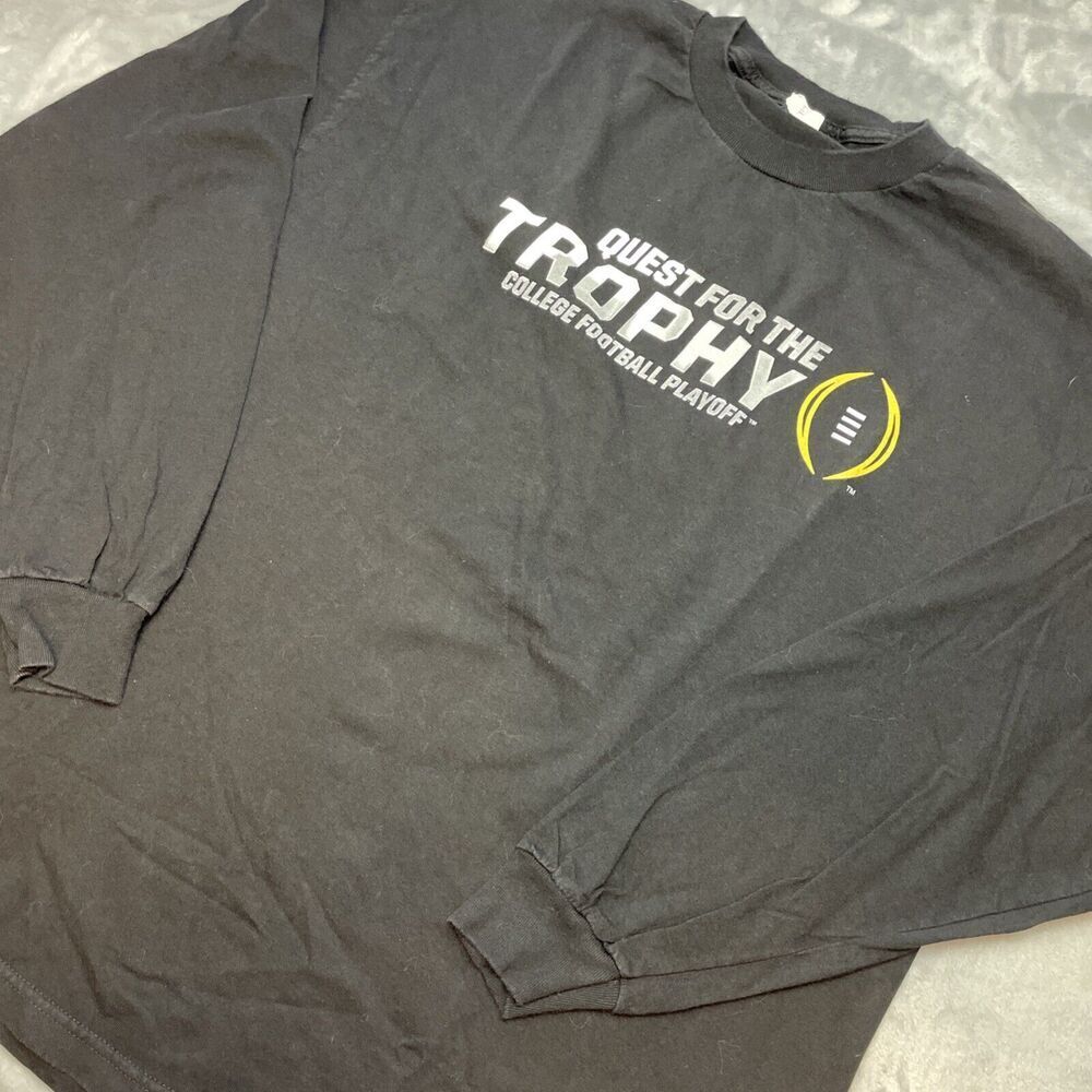 College Football Playoff Shirt Adult XL Black Alabama Ohio Oregon Florida Trophy - Picture 2 of 5